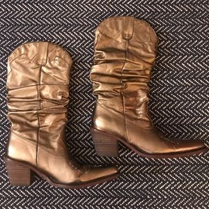 Steve Madden • Metallic Gold Cowboy Boots
